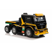 Lean-toys Otroški tovornjak na akumulator Mercedes Axor XMX622 s prikolico in LCD zaslonom, rumena