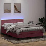 vidaXL vidaXL Box spring postelja z vzmetnico roza 160x220 cm žamet, (21792291)