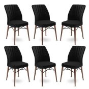 Hanah Home Set 6 trpezarijskih stolica Flex Crno-Braon