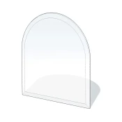 Steklo pod kaminom 1100x1000x8 mm semi-arch