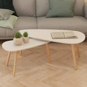 Set Stolica za Kavu 2 kom od Masivne Borovine Bijeli
