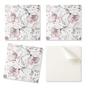 shumee Paket samolepilnih vinilnih ploščic s potiskom za dnevno sobo z vzorcem cvetličnega akvarela 9x30x30 cm