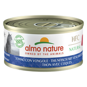 Varčno pakiranje Almo Nature 24 x 70 g - HFC Natural tuna s školjkami (trda ladinka)