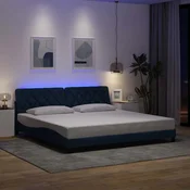 vidaXL vidaXL Posteljni okvir z LED brez vzmetnice moder 200x200 cm blago, (22062516)