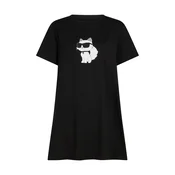 KARL LAGERFELD Nočna srajca B1W45003 Črna Relaxed Fit