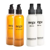 Nega Cosmetics 100% naravni komplet: fluid za hitro in naravno porjavitev + vlažilni losjon iz smilja za po sončenju, olje za hitrejši učinek sončenja, krema za po sončenju, 4x 150ml, SummerMatch