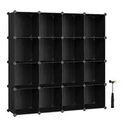 Songmics Modularni sistem za shranjevanje čevljev z 16 predali 125x31x125 cm bela