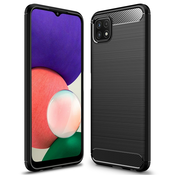 Techsuit - Karbonska silikonska maska za Samsung Galaxy A22 5G - črna