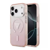 Maska Guess IML Gradient Triangle Logo MagSafe za iPhone 17 Pro pink