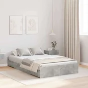 Krevet s ladicama Betonski sivi 120 x 200 cm Konstruirano drvo