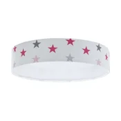 LED prigušiva svetiljka GALAXY KIDS LED/24W/230V zvezdice bela/ružicasta/siva +daljinski upravljac