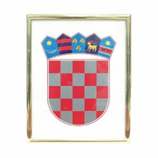 Grb republike Hrvatske metalni okvir srebrni, 21x30 cm