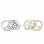 Set od 2 dude varalice Twistshake Pacifier - Siva i bež, od 0 do 6 mjeseci
