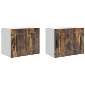 Vidaxl Omarica na steni PORTO 2 szt. Dimljeni oreh 50 x 31 x 40 cm