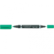 STAEDTLER OBSTOJNI MARKER STAEDTLER LUMOCOLOR DUO, 348-5, DEBELINA ČRTE 0,6 MM IN 1,5 MM, ZELEN