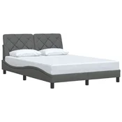 Vidaxl Posteljni okvir brez vzmetnice temno siv 140x200 cm tkanina