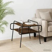 vidaXL Klubska miza Dimljen hrast 60 x 60 x 51 cm Inženirski les