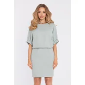 Made Of Emotion Womans Mini dress with a loose top and a back slit - mint green