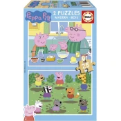 EDUCA Lesena sestavljanka Peppa Pig 2x25 kosov