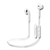 BT brezžične ušesne slušalke z belim mikrofonom