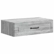 vidaXL Stenska stranska miza Siva Sonoma 59 x 34,5 x 17 cm