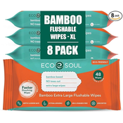 ECO SOUL 100% bambusovi toaletni robčki veliki – 8 paketov po 48 robčkov