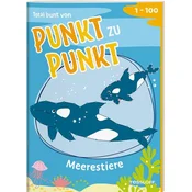 Total bunt von Punkt zu Punkt. Meerestiere.Von 1 bis 100