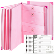 INF Harmonika mapa za dokumente, velikost A4 z razširljivimi mapami Pink, (21734616)