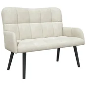 Vidaxl Kavč za 2 osebi Krem 115 x 61 x 87 cm Žamet
