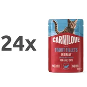Carnilove Cat Adult vrečka, koščki v omaki - puran in postrv - 85 g 24 x 85 g