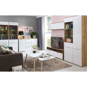 Black Red White Vitrina Zele REG1W1D - hrast wotan / beli sijaj