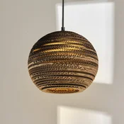 OSRAM viseča svetilka BALL, rjava, O 26 cm, valovita lepenka, E27 - Dnevna soba/jedilnica - Papir/karton