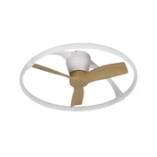 Mantra Iluminación LED-stropni ventilator Nepal Mini, aplikacija, bel/buk - Dnevna soba/jedilnica - Sodobni - bel, bukov - Kovina