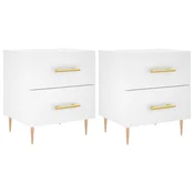Vidaxl Nočna omarica 2 kosa bela 40x35x47,5 cm inženirski les