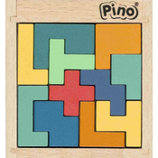 Drvena mini zagonetka Pino - 11 komada, pastelne boje