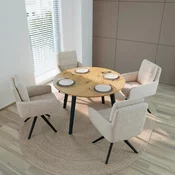 Bessagi Home Jedilna Miza Elian. O 120cm, Barva Hrasta