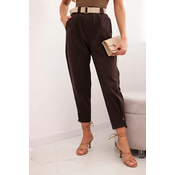 Kesi Włoski Summer Punto trousers with leg closure brown
