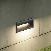 Lucande LED stenska svetilka za vgradnjo Jaano, antracit, aluminij, IP65 - Sodobni - Kovina