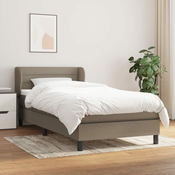Greatstore Box spring postelja z vzmetnico taupe 100x200 cm blago