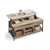 Songmics Kavniška mizica 60x120x48-62 cm rjava