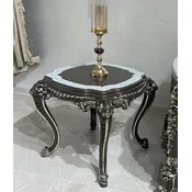 Casa Padrino luxury baroque side table black/white/silver - Handmade baroque style solid wood table - Luxury living room furniture in baroque style - Baroque furniture