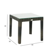 Homestar Stranska mizica 50x50x45 cm temno rjava