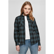 Ladies Turnup Checked Flanell Shirt jasper/black