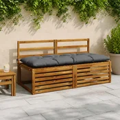 vidaXL Blazina za klop VIANEN 100% poliester Modra 150 x 60 x 12 cm