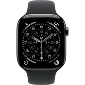 Apple Watch Series 11 Cellular 46mm Slate Titanium Case with Black Sport Band - M/L