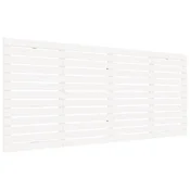 Vidaxl Stensko posteljno vzglavje belo 166x3x91,5 cm trdna borovina
