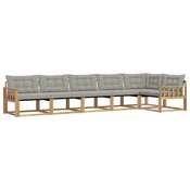 Set vanjskih sofa s jastukom 6 pcs Bijela i svjetlosiva