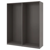 PAX 2 okvira garderobera, tamnosiva, 200x58x236 cm