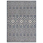 Vidaxl Zunanja preproga ploščato tkanje 120x170 cm modre črte
