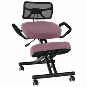 KONDELA Ergonomski klečalnik na kolesih Rufus - roza/črn